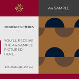 Modern Spheres | Retro Contemporary Abstract Geometrical Semi-Circles Wallpaper Wallpaper Sckribbles Signature - Premium Non-Woven A4 Sample - 8.3 × 11.7 in (21 × 29.7 cm)