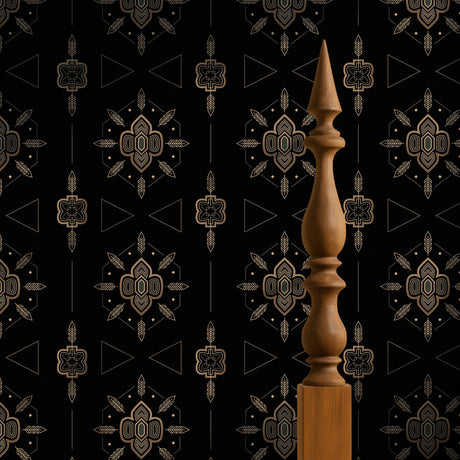 Moody Black Glamorous Luxury Art Deco Wallpaper {Sacred Geometry} Wallpaper Sckribbles