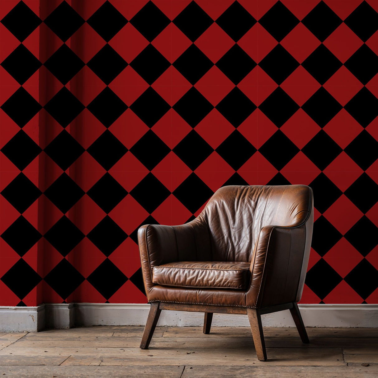 Classic Bold Maximalist Dramatic Checkered Wallpaper {Check Mate} Wallpaper Sckribbles