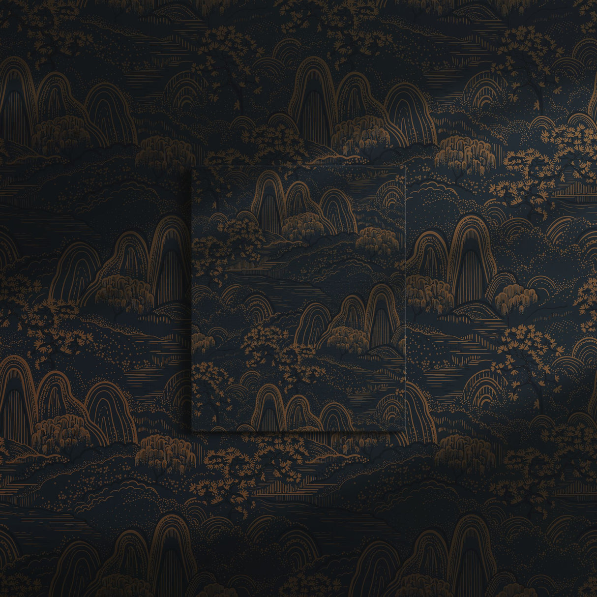 Moody Botanical Scenic Asian Wallpaper {Serene Ascend} Wallpaper Sckribbles