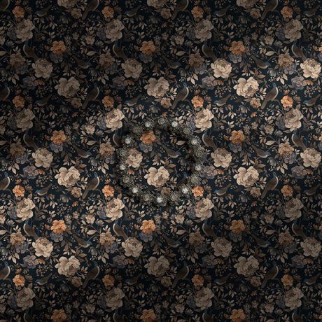 Moody floral bird wallpaper.