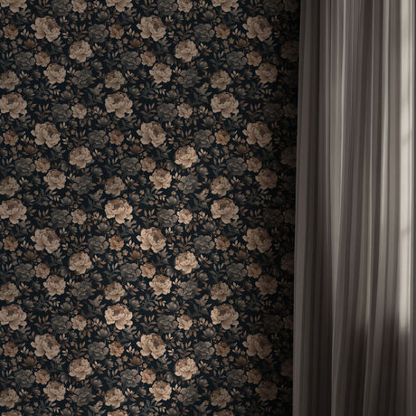 Dark Academia Moody Floral Wallpaper {Moonlit Garden} Wallpaper Sckribbles