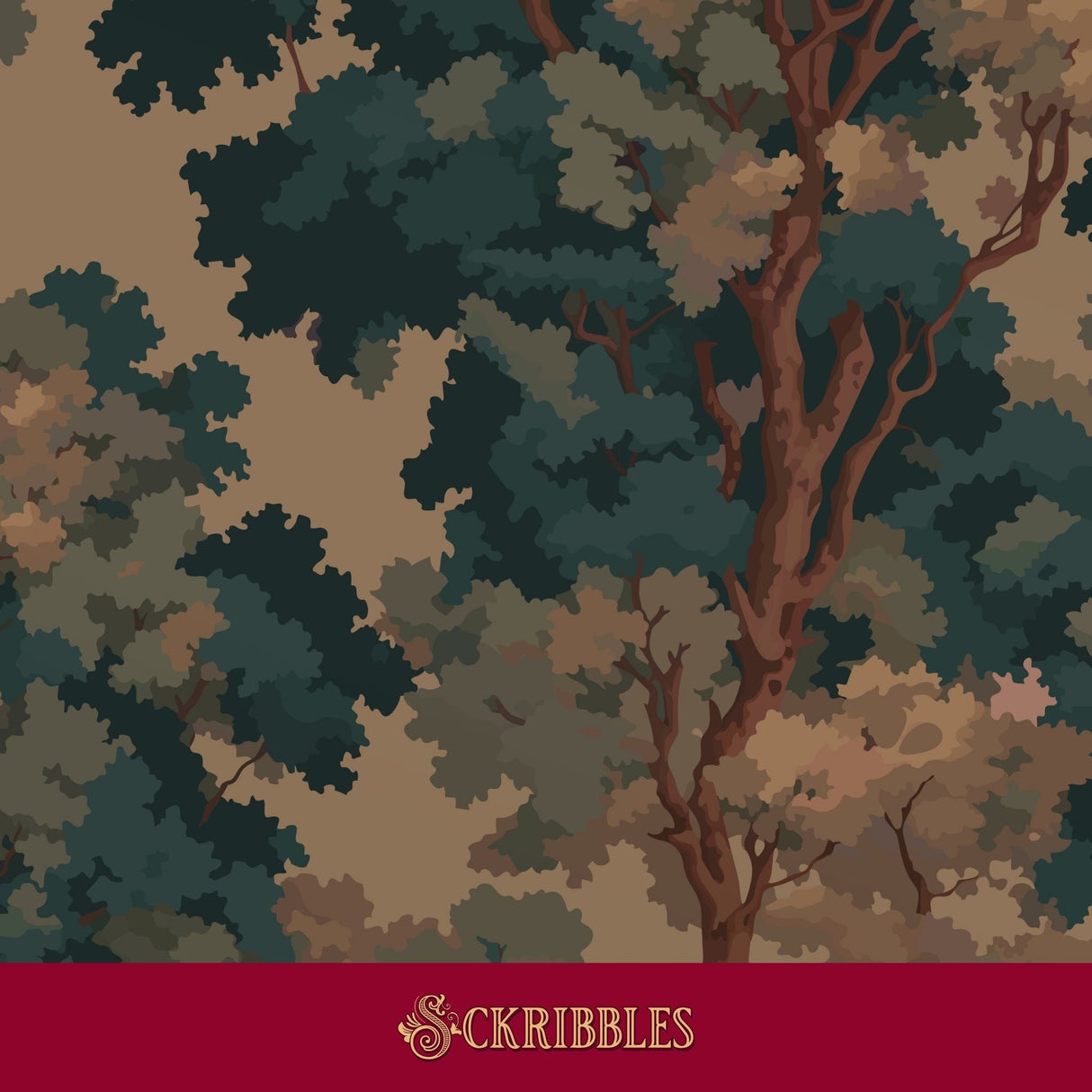 Moody forest wallpaper.