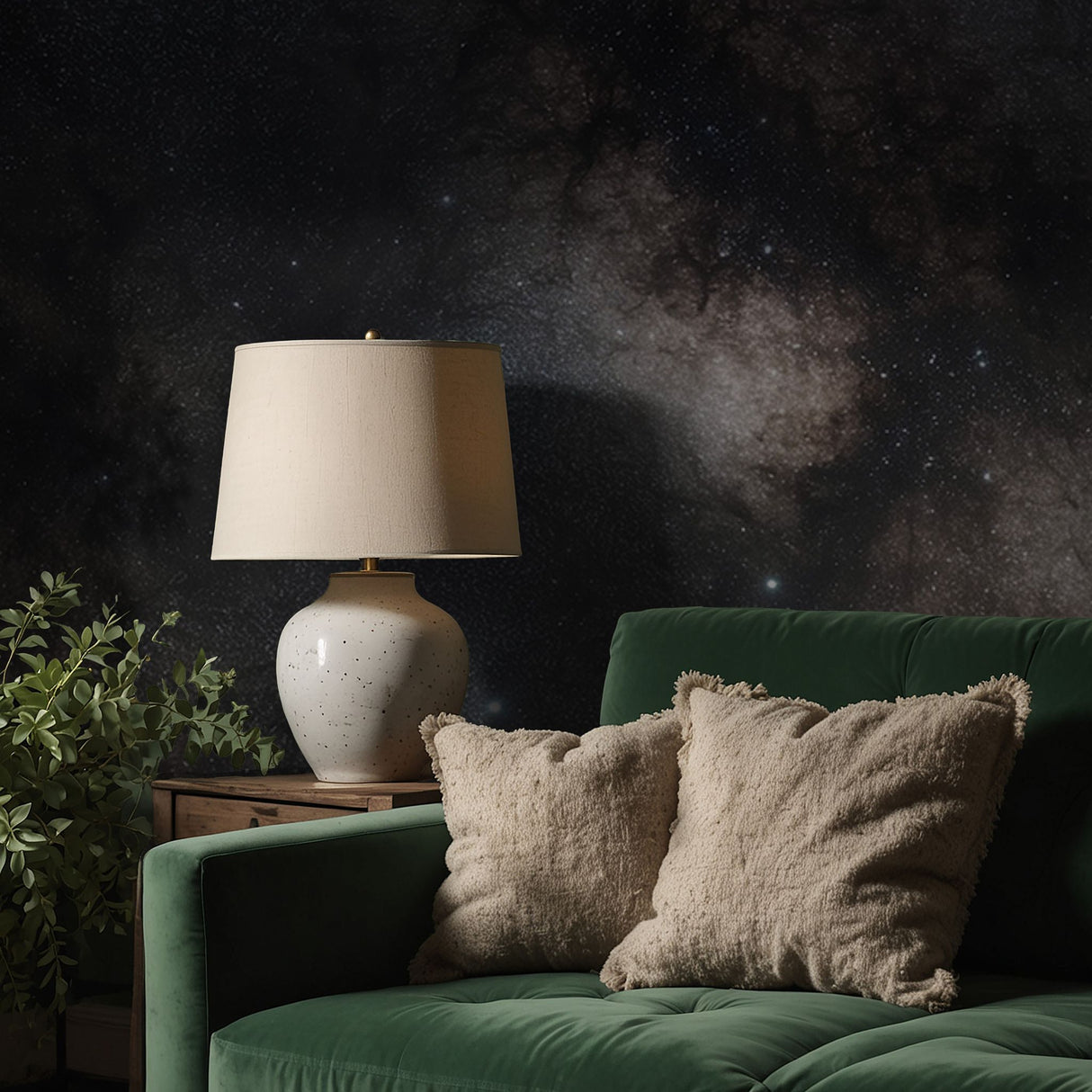 Dark Galaxy Stars Boy's Room Wallpaper Mural {Cosmic Veil} Wallpaper Sckribbles   