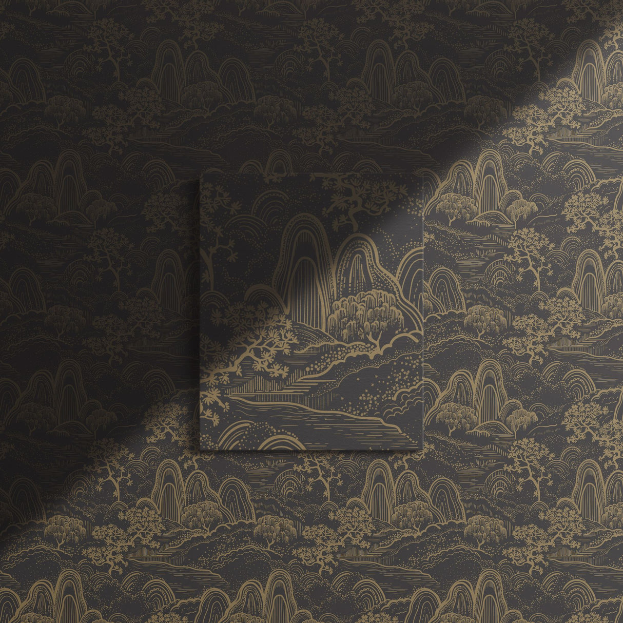 Moody Botanical Scenic Asian Wallpaper {Serene Ascend} Wallpaper Sckribbles