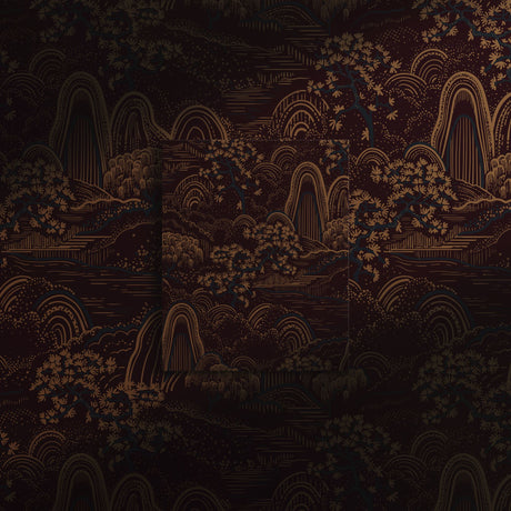 Moody Botanical Scenic Asian Wallpaper {Serene Ascend} Wallpaper Sckribbles