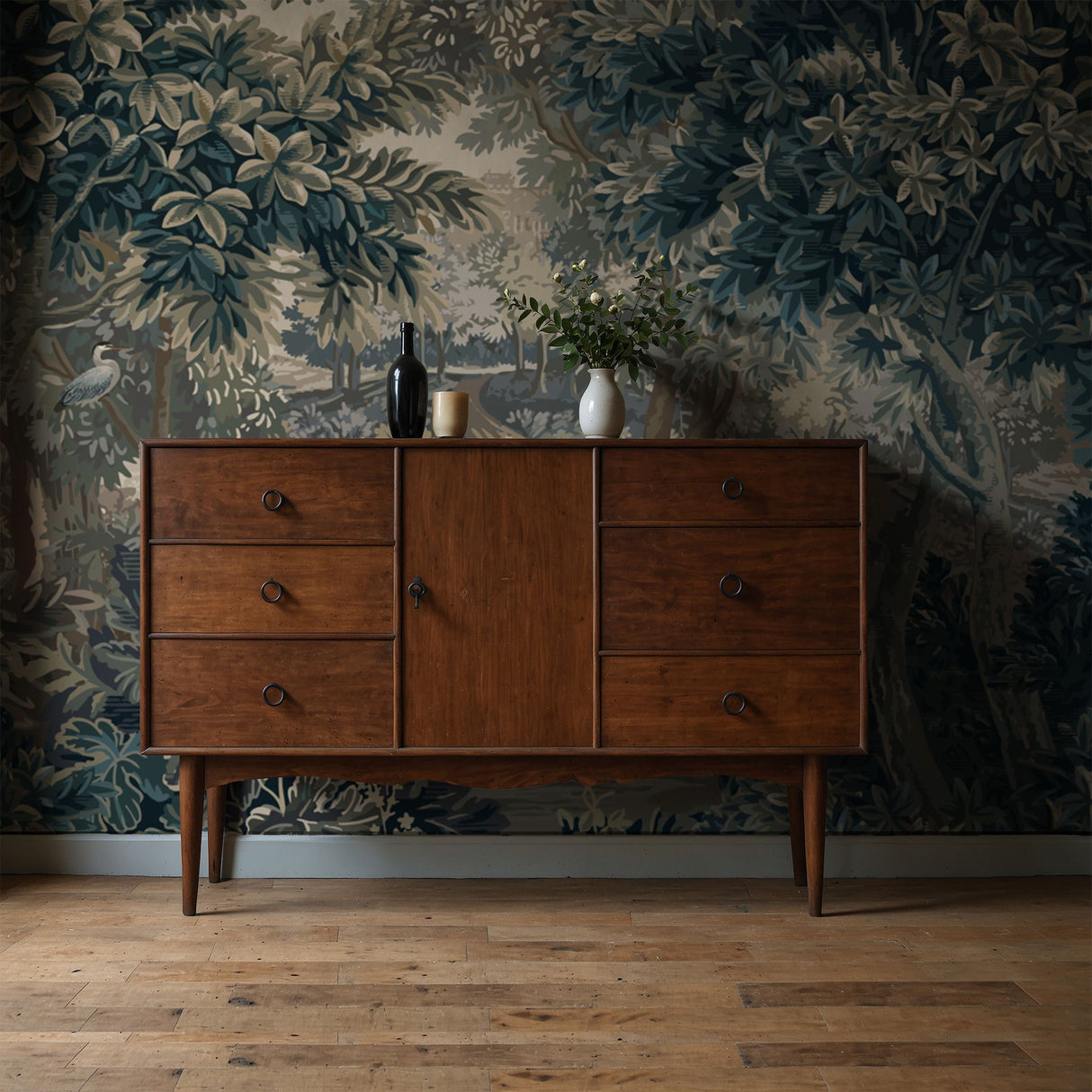 Vintage Scenic Botanical Trees Wallpaper Mural {The Tapestry Garden} Wallpaper Mural Sckribbles
