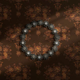 Moody warm brown floral wallpaper.