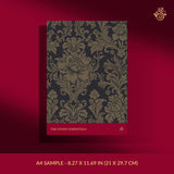 Moody damask wallpaper sample.
