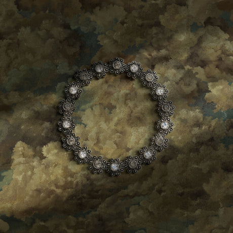Moody brown large format renaissance-inspired cloud wallpaper.