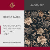 Moonlit Garden | Dark Academia Moody Floral Wallpaper