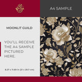 Eden Elegance | Gold Floral Luxury Chinoiserie Wallpaper Wallpaper Sckribbles Signature - Premium Non-Woven A4 Sample - 8.3 × 11.7 in (21 × 29.7 cm) Moonlit Guild