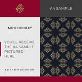 Moth Matrix | Moody Dark Academia Geometrical Moth Wallpaper Wallpaper Sckribbles Signature - Premium Non-Woven A4 Sample - 8.3 × 11.7 in (21 × 29.7 cm) Moth Medley