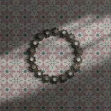 Muted European tile wallpaper.