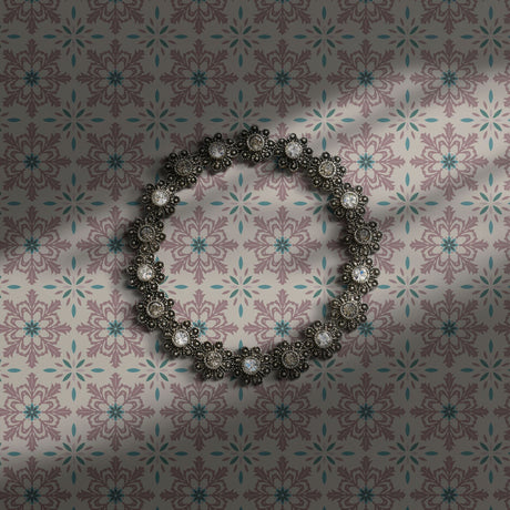 Muted European tile wallpaper.