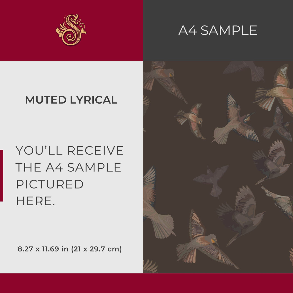 Dreamy Birds | Dark Moody Muted Whimsical Bird Wallpaper