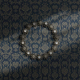 Navy blue damask wallpaper.