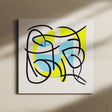 Contemporary Abstract Neon Yellow & Blue Canvas Wall Art Print {Blart} Canvas Wall Art Sckribbles   