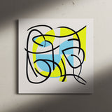 Contemporary Abstract Neon Yellow & Blue Canvas Wall Art Print {Blart} Canvas Wall Art Sckribbles   