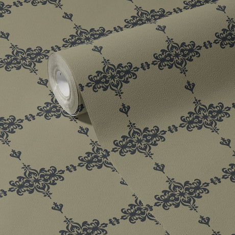 Classic French European Ornate Damask Wallpaper {Crown Heritage} Wallpaper Sckribbles