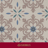 Neutral beige tiled wallpaper.