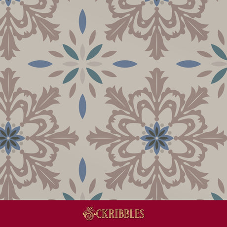 Neutral beige tiled wallpaper.