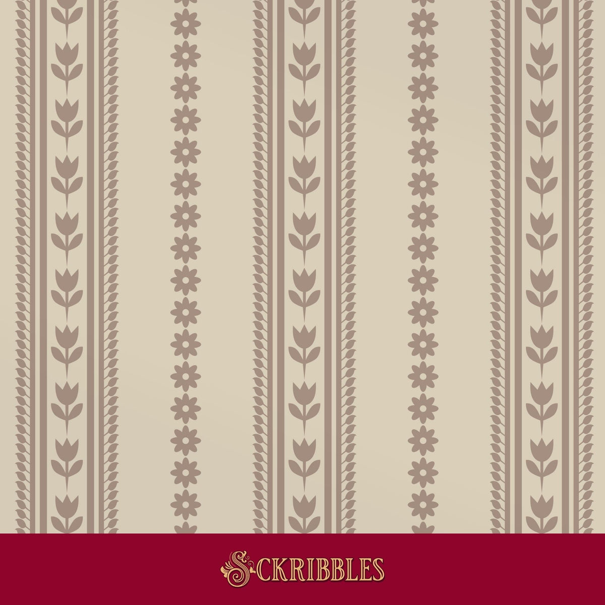 Neutral cream striped wallpaper.