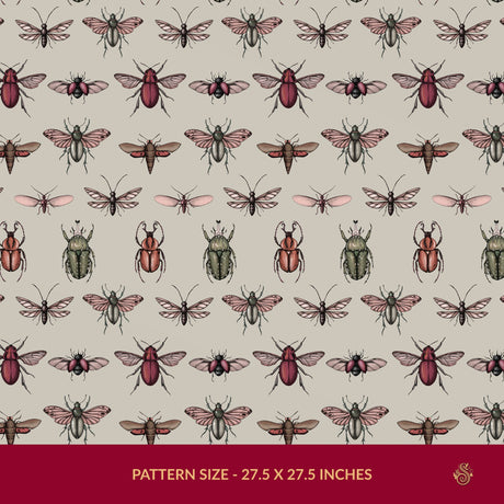 Bug Motif | Fun Eccentric Vintage Insect Wallpaper Wallpaper Sckribbles