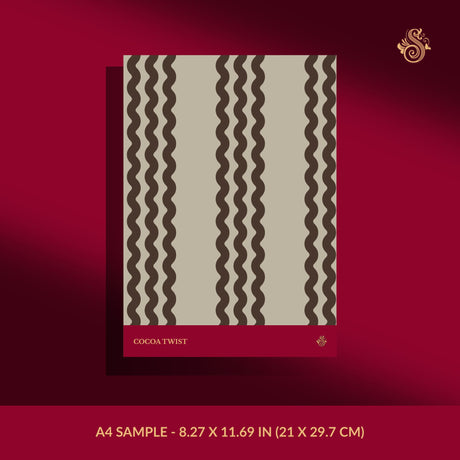 Twist & Turn | Black & Beige Wavy Vertical Striped Wallpaper Wallpaper Sckribbles Signature - Premium Non-Woven A4 Sample - 8.27 × 11.69 in (21 × 29.7 cm) Cocoa Twist