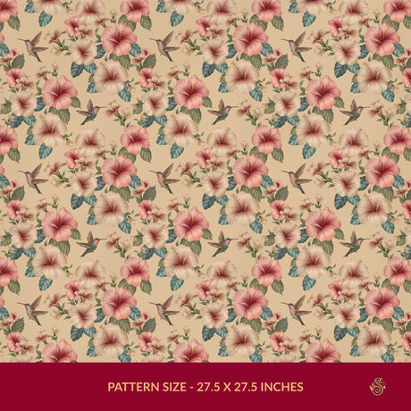 Whimsy & Bloom | Tropical Pastel Hibiscus & Hummingbird Wallpaper Wallpaper Sckribbles