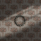 Neutral vintage floral wallpaper.