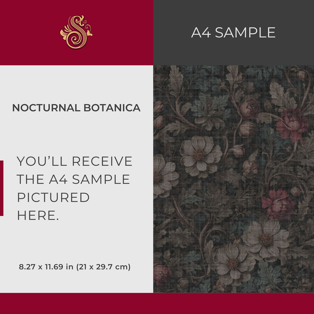 Nocturnal Botanica | Dark Academia Dramatic Moody Floral Wallpaper