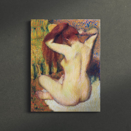 "Woman Combing Her Hair" Vintage Drawing Wall Art Canvas by Edgar Degas Canvas Wall Art Sckribbles   
