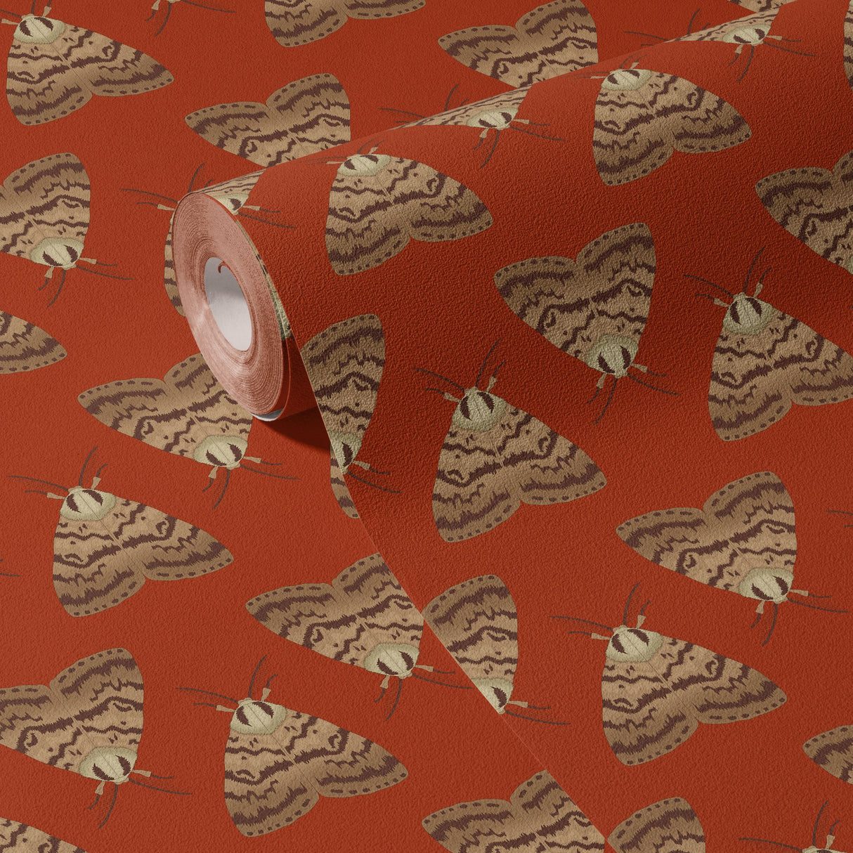 Orange Maximalist Insect Wallpaper {Gypsy Moth} Wallpaper Sckribbles