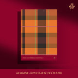 Orange plaid wallpaper sample.