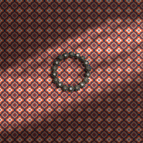 Orange and blue retro geometical wallpaper.