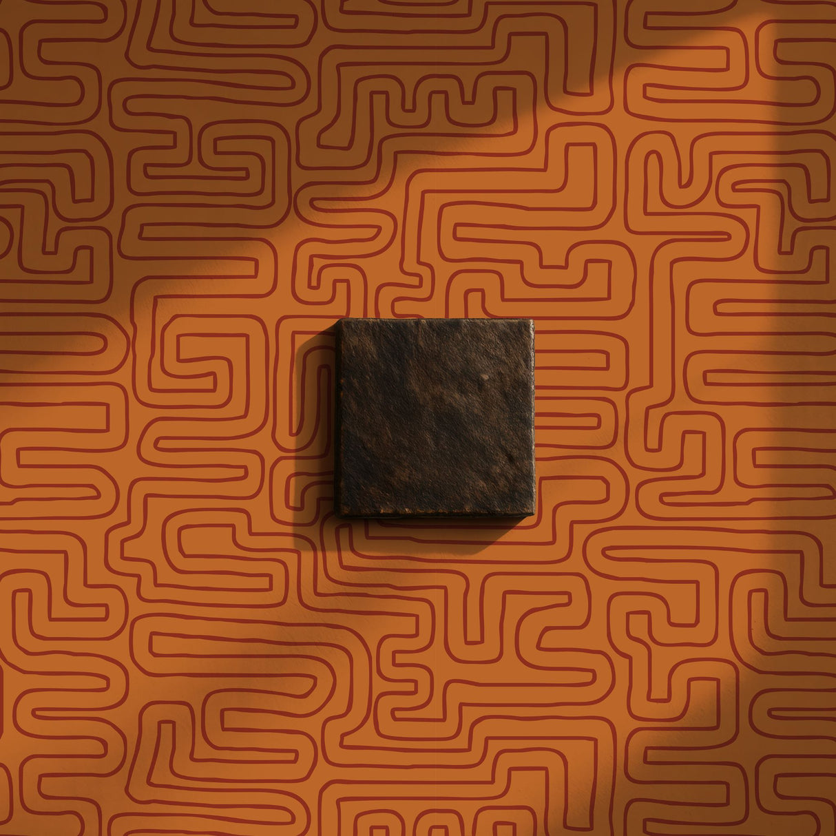 Le Labyrinthe | Moody Maze Squiggly Lines Maximalist Wallpaper Wallpaper Sckribbles