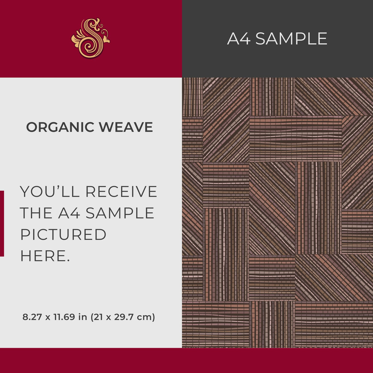 Organic Weave | Rustic Brown Geometrical Wallpaper