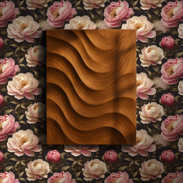Peony Perfection | Floral Pink & Cream Flower Wallpaper Wallpaper Sckribbles
