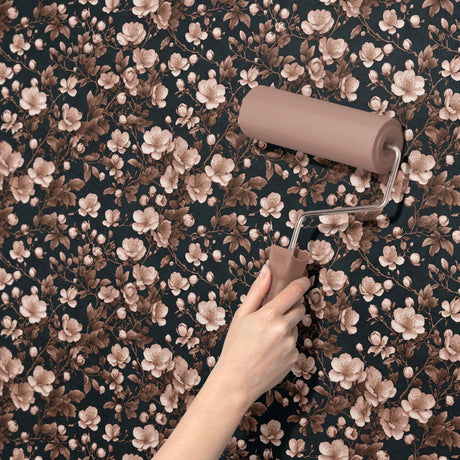 Pink & Black Chinoiserie Cherry Blossom Wallpaper {Sweet Blooms} Wallpaper Sckribbles   