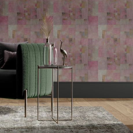 Pink Grid Distressed Wallpaper {Blush Geometry} Wallpaper Sckribbles   