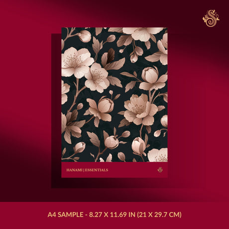 Pink and black cherry blossom wallpaper sample.
