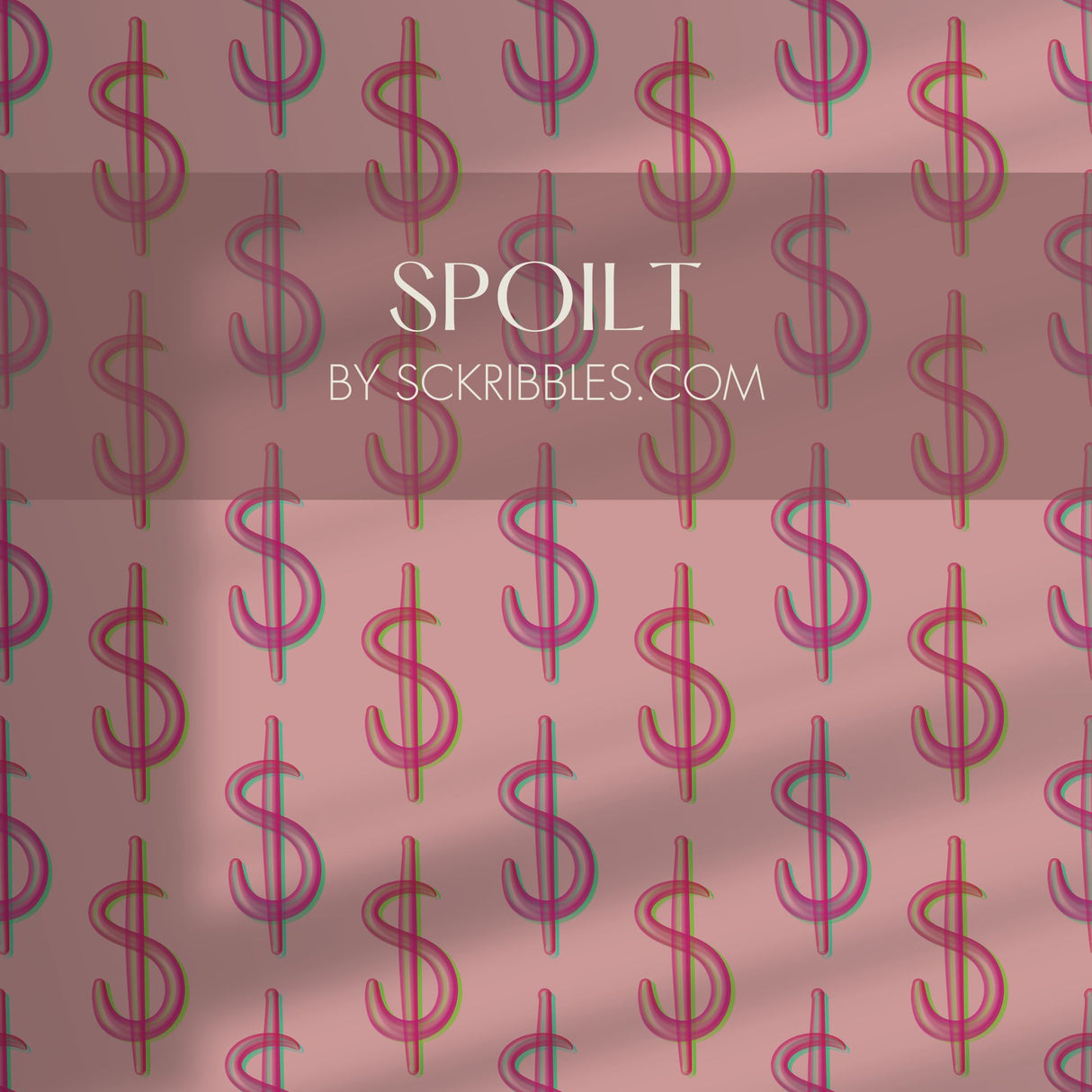 Maximalist Colorful Dollar Sign Money Bubble Wallpaper {Trust Fund} Wallpaper Sckribbles Peel & Stick Sample 14'' x 14'' / 35 x 35 cm Spoilt