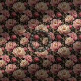 Pink floral wallpaper.