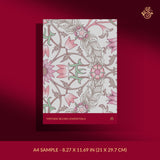 Light pink and grey William Morris Ceiling wallpaper sample.