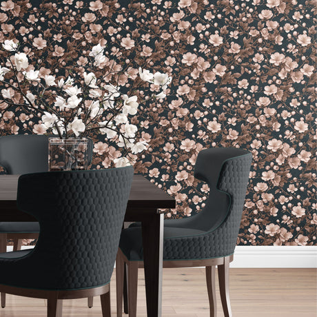 Pink & Black Chinoiserie Cherry Blossom Wallpaper {Sweet Blooms} Wallpaper Sckribbles   