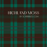 Classic Green, Peach, & Black Traditional Plaid Wallpaper {Highland Moss} Wallpaper Sckribbles