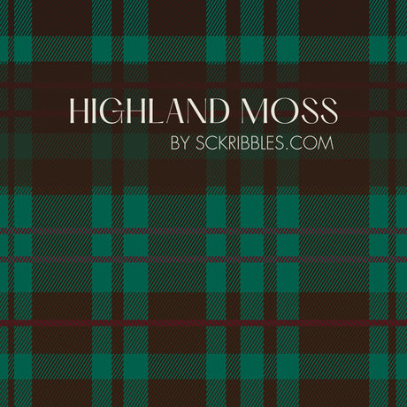 Classic Green, Peach, & Black Traditional Plaid Wallpaper {Highland Moss} Wallpaper Sckribbles