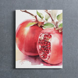 Watercolor Kitchen Fruit Wall Art Canvas {Pomegranate Love} Canvas Wall Art Sckribbles   