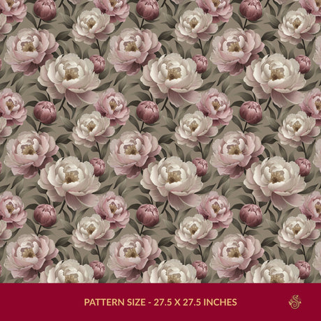 Peony Perfection | Floral Pink & Cream Flower Wallpaper Wallpaper Sckribbles